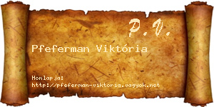 Pfeferman Viktória névjegykártya